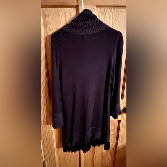 Soft Surroundings Women's Navy Blue Oversized VTG Cowl Neck Sweater Boho PM Gift - Picture 5 of 9